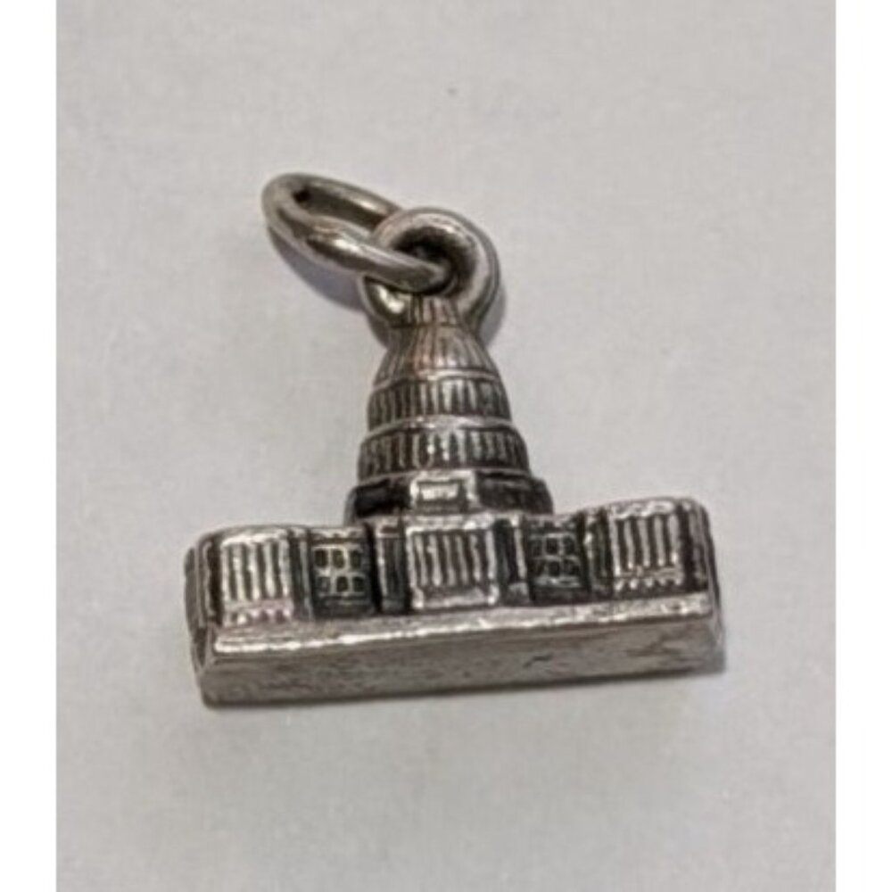 US Capitol Building Silver Charm Pendant - Picture 4 of 14